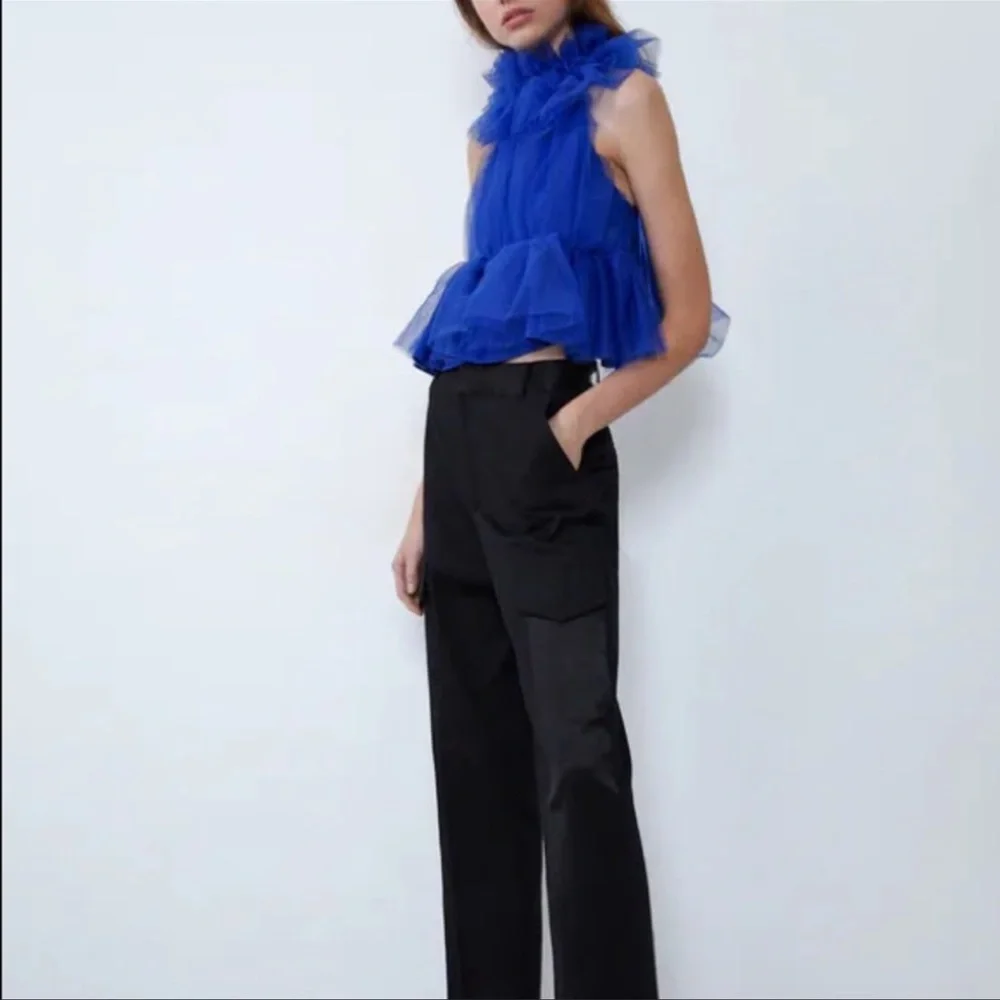 Cobalt Blue Tulle Top - Picture 4 of 7